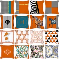cushion cover french horse orange velvet chenille european design tassels pillowcases home sofa villa palace decor
