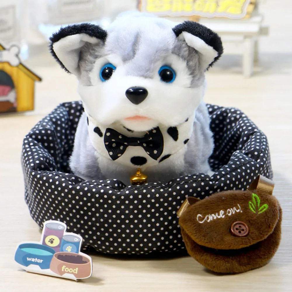 Детские электронные питомцы игрушка имитация плюшевой собаки-робота