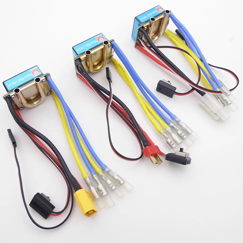 Щетчатый регулятор скорости ESC 480A 80A, водное охлаждение для 540 550 775 щеточного двигателя, радиоуправляемой лодки, морской рыболовной приманки, деревянной игрушечной лодки ROV, 1 шт.