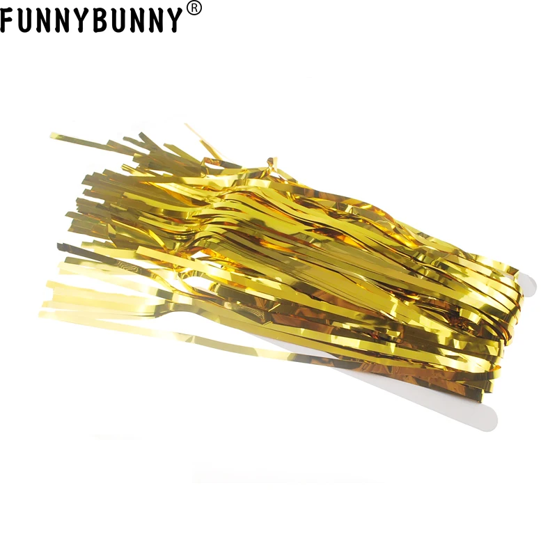 FUNNYBUNNY 3 2 футов x 9 8 металлические шторы с бахромой из фольги для фон фото на