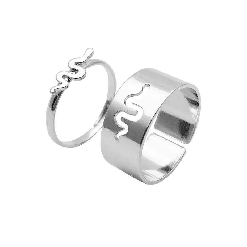 

Goth Snake Dinosaur Lightning Rings For Women Men Lover Couple Ring Set Vintage Engagement Wedding Rings Jewelry Bague Gifts