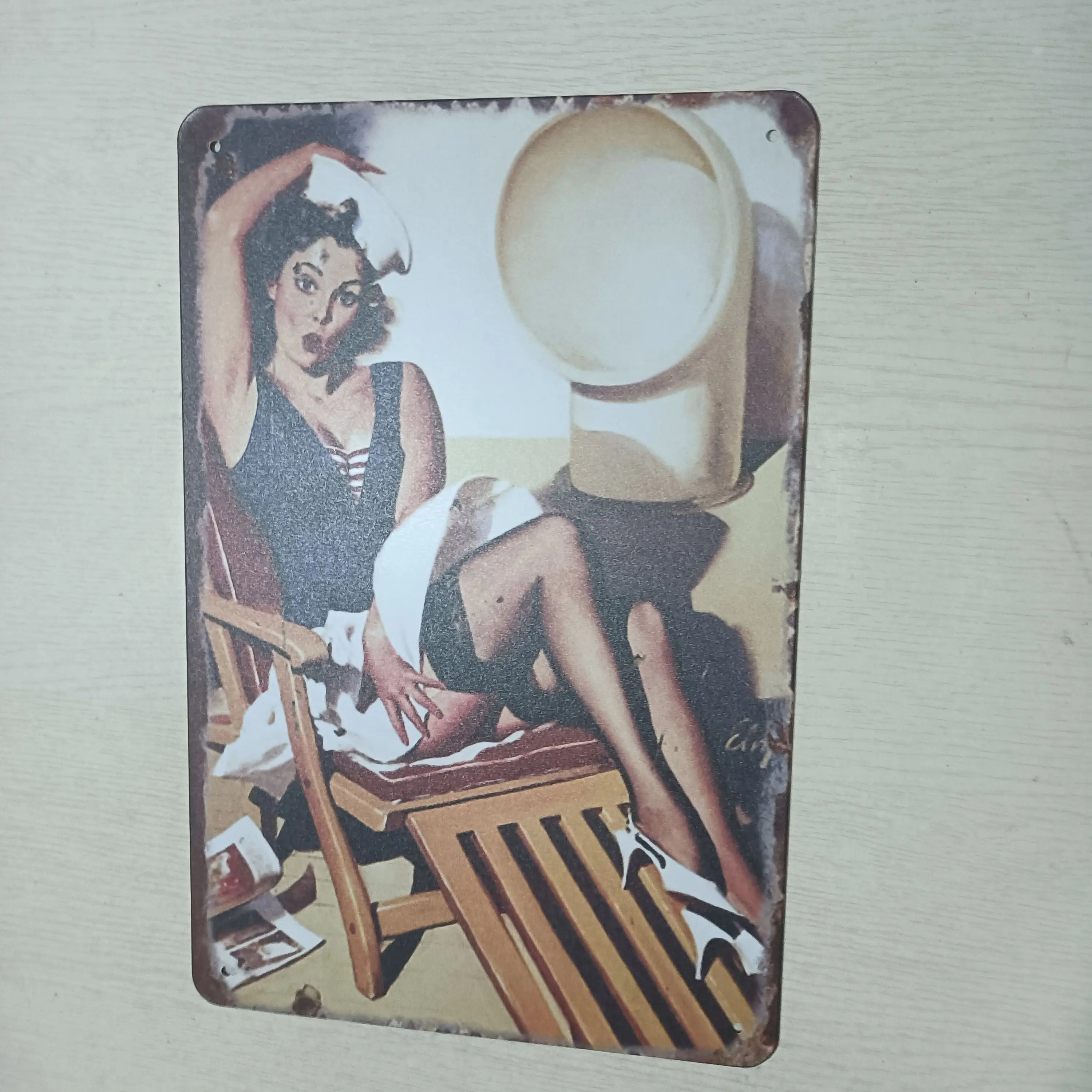 Винтажный Европейский привлекательный металлический знак для девушек в стиле