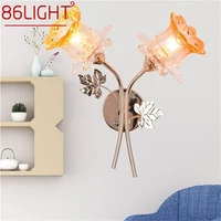 86light wall lamps modern creative led sconces two lights flower shape indoor for home bedroom