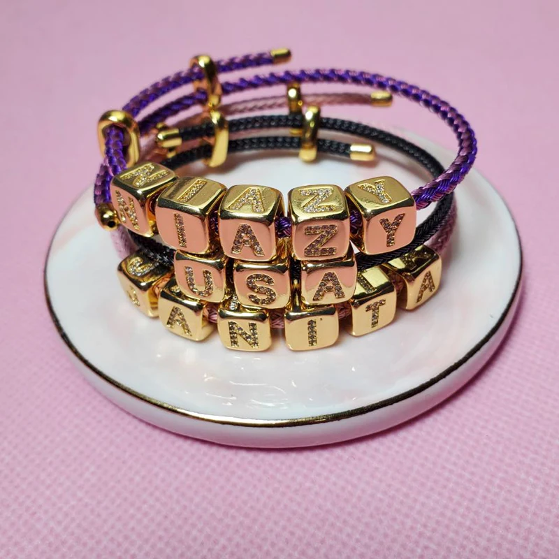 

Нежный браслет с буквами из циркония своими руками, именные браслеты, красочная цепочка для женщин, оптовая продажа ювелирных изделий