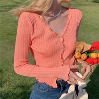 women v neck knitted casual ruched short sweaters cardigans lady knitting soft thin summer cardigan outwear for female