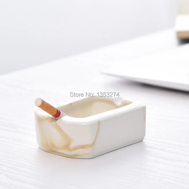 Мини Квадратная Пепельница Китай белые керамические чернила фарфоровая