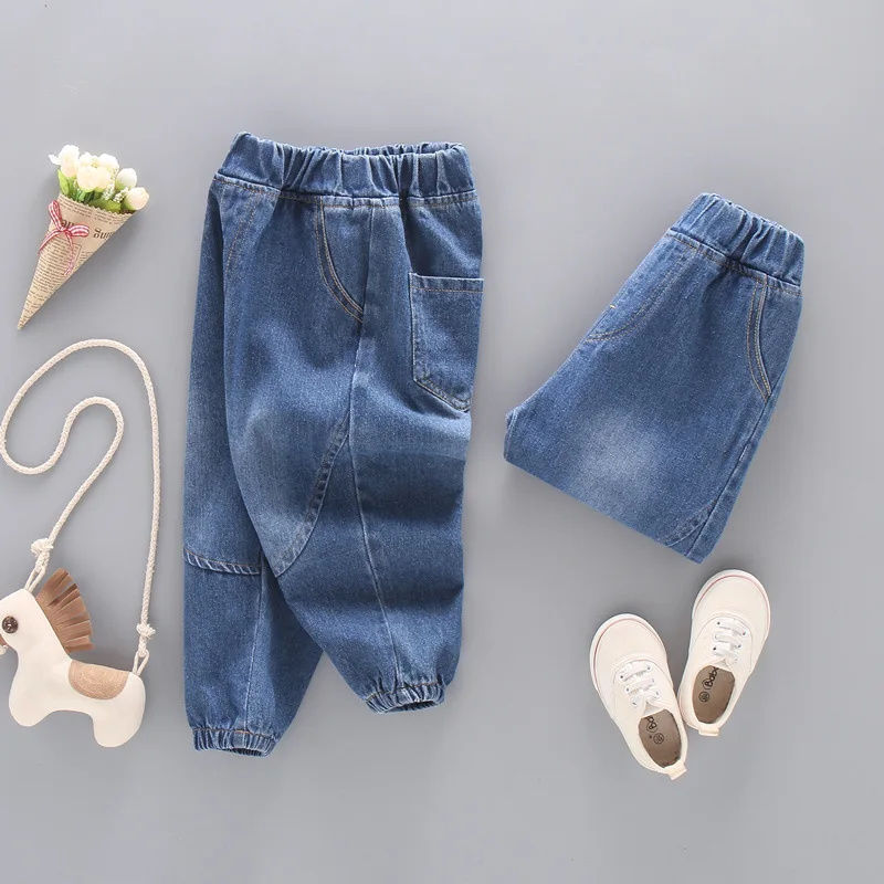 IENENS/детские джинсовые брюки для мальчиков мягкие хлопковые штаны маленьких