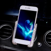stable mini support stand phone holder hot sales flexible shining rhinestone car air vent
