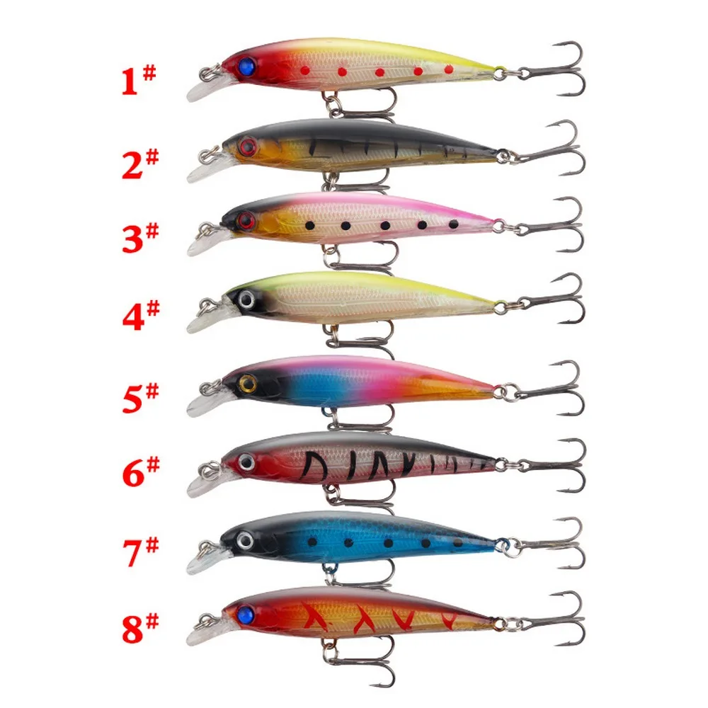 

1pc Minnow Fishing Lures 9cm 7.2g Artificial Bait With Ring Beads Abs Water Depth 0.6-1.8m Lifelike Accessories YE0184