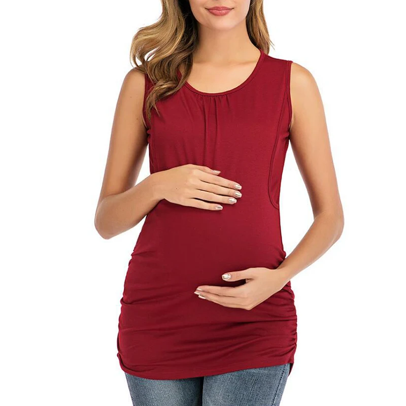 

Maternity Clothes For Pregnant Women Mom Pregnant Strappy Vest Nursing Tops Maternity Tops Breastfeeding T-Shirt Grossesse