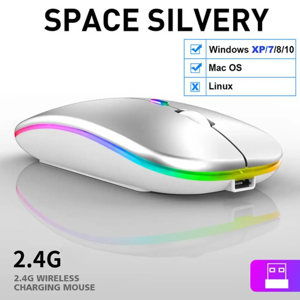 

2.4GHz Wireless Optical Mouse USB Charging Silent Mouse Office Game DPI Mouse For PC Laptop Suitable Adjustable