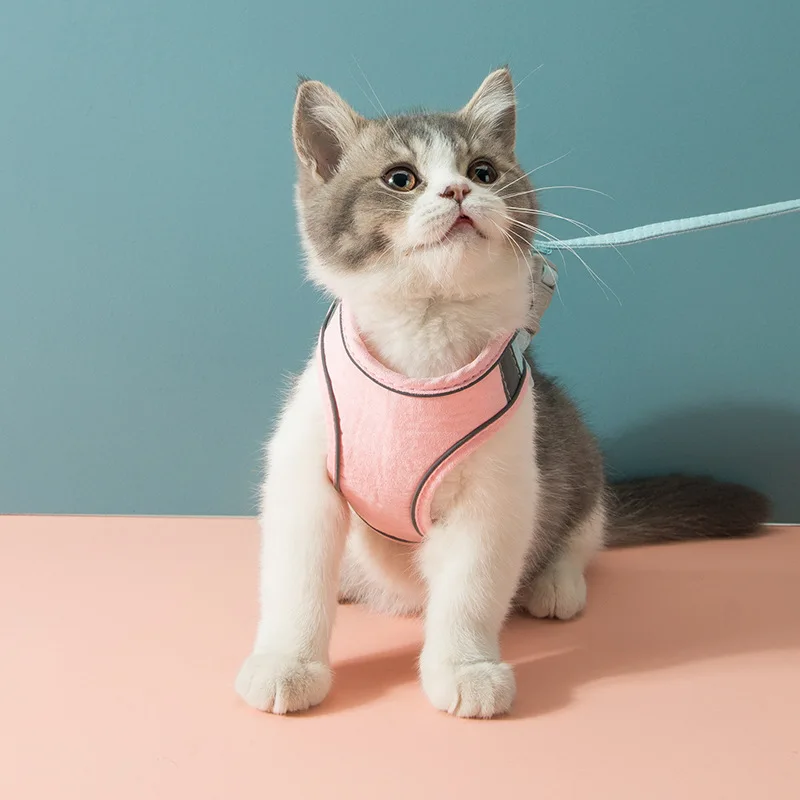 

Cat Harness Leash Set Adjustable Pet Harness For Small Medium Dog Puppy Kitten Walking Lead Leash Reflective Dog Harness Vest