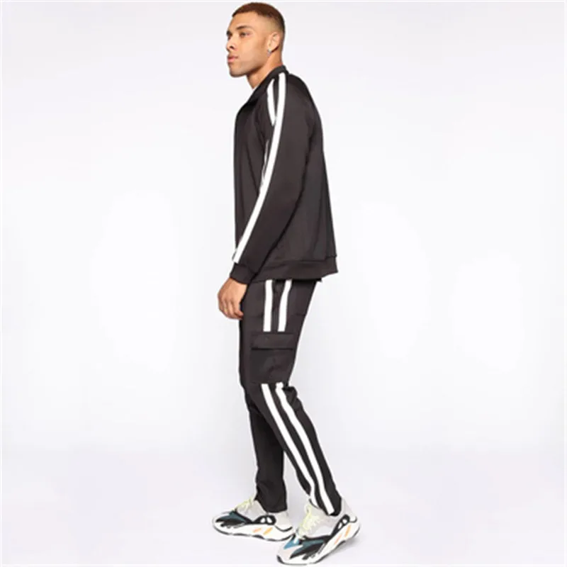 

2021 men's casual sportswear suit stand-up collar shirt and pants two-piece zipper sweat shirt sportswear men's suit track suit