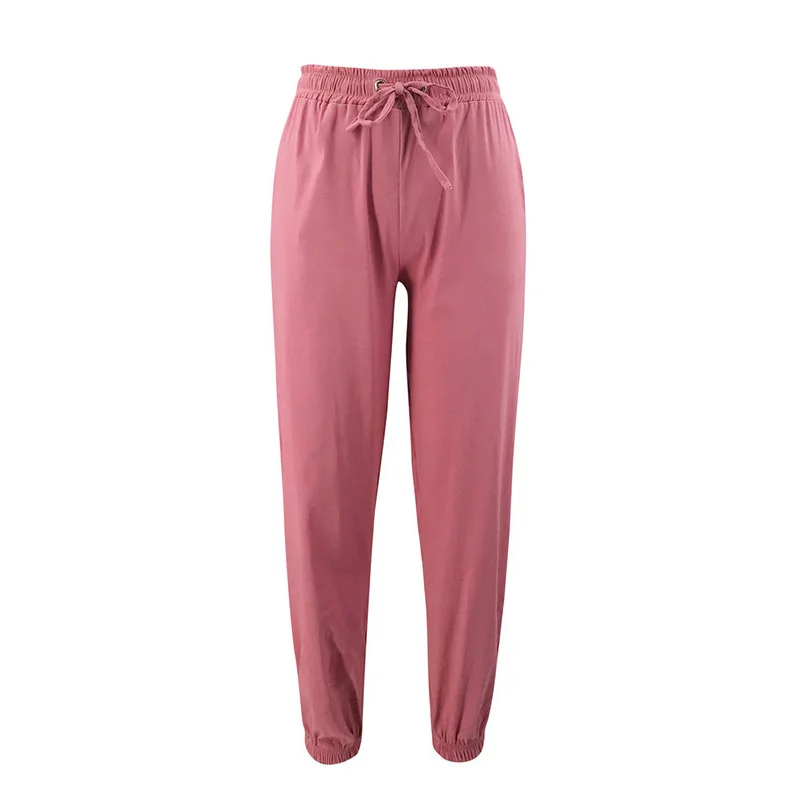 Женские однотонные повседневные облегающие джоггеры с завышенной талией