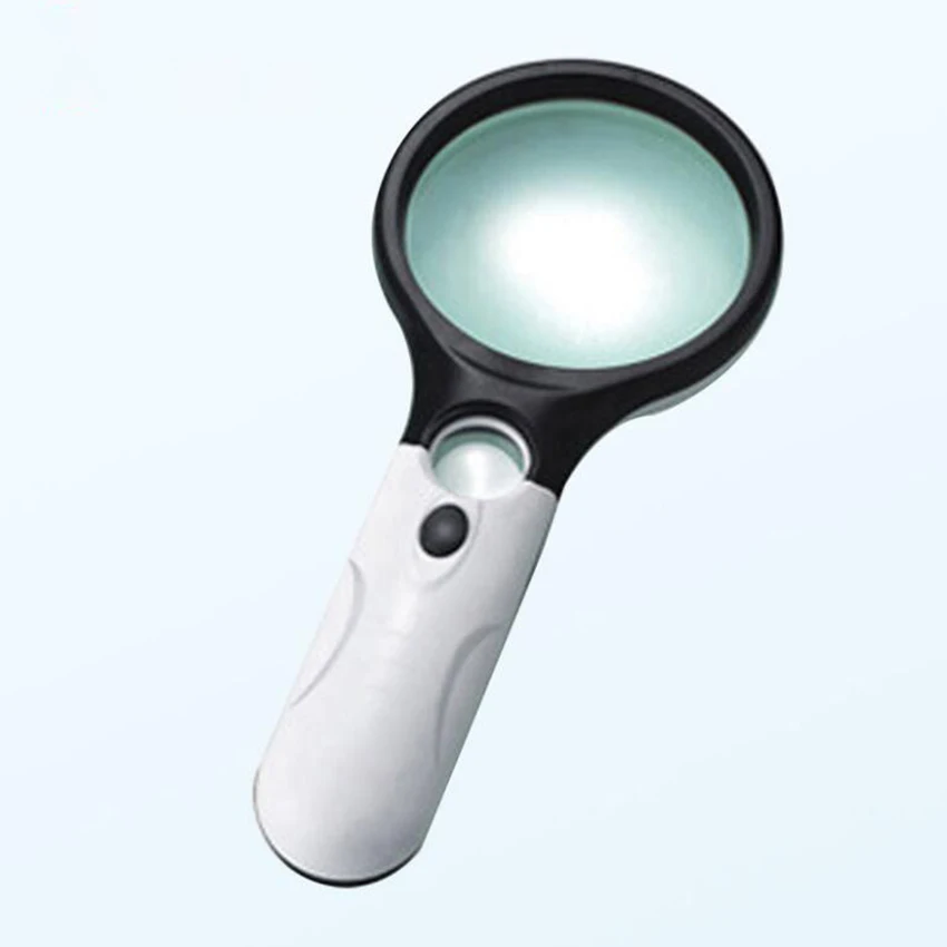 

3 LEDs Magnifying Glass with Lights 3X & 45X Handheld Reading Magnifier for Seniors & Kids, 75mm for Book Newspaper Reading