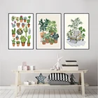 Абстрактные тропические растения стул в углу настенная Картина на холсте плакаты и принты настенные картины для гостиной ботаническая D