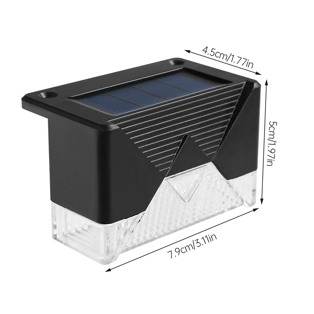 

4pcs LED Solar Lamp Path Stair Outdoor Waterproof Wall Light Garden Landscape Step Deck Lights Balcony Fence Solar Lights