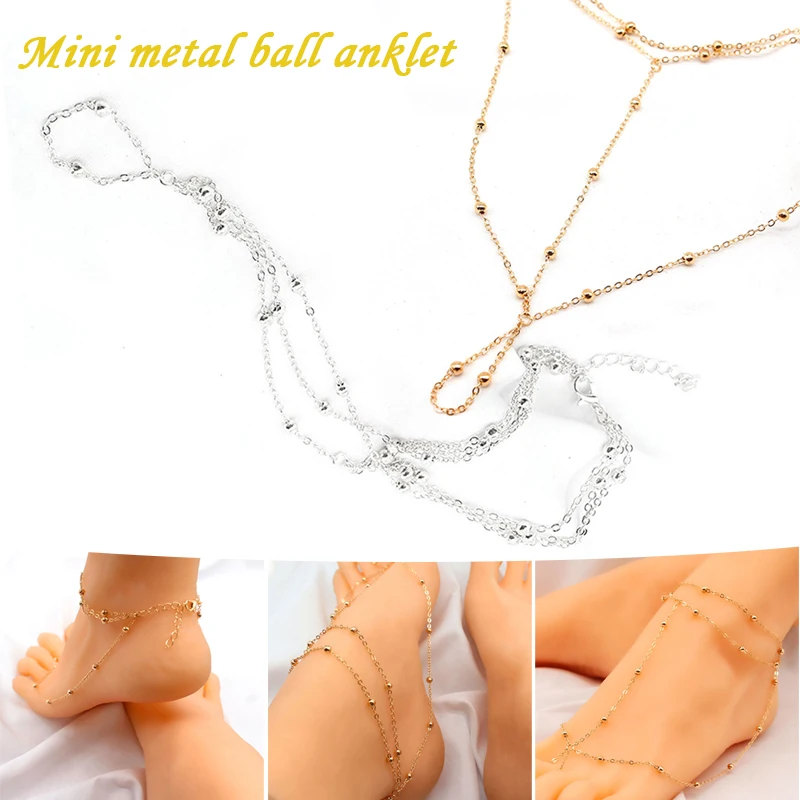 Красивый босиком браслет 2 шт. сандалии на ногу с бусинами лодыжке