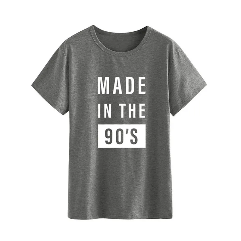 

MADE IN THE 90'S Letter Print Women T-shirt Cute Graphic Tees O-neck Short Sleeve Casual Harajuku Summer Tshirts Female T shirt