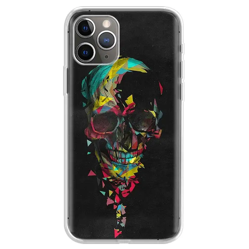 Супер милый Череп Мода для Apple iPhone 7 8 Plus 11 12 Mini Pro 10 X XS XR 6 6S 5 5S SE Max мягкий прозрачный