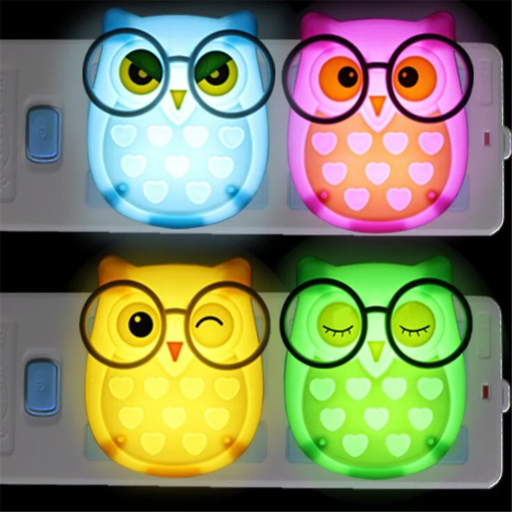 Миниатюрный детский ночник в виде совы автоматический сенсорный светильник с
