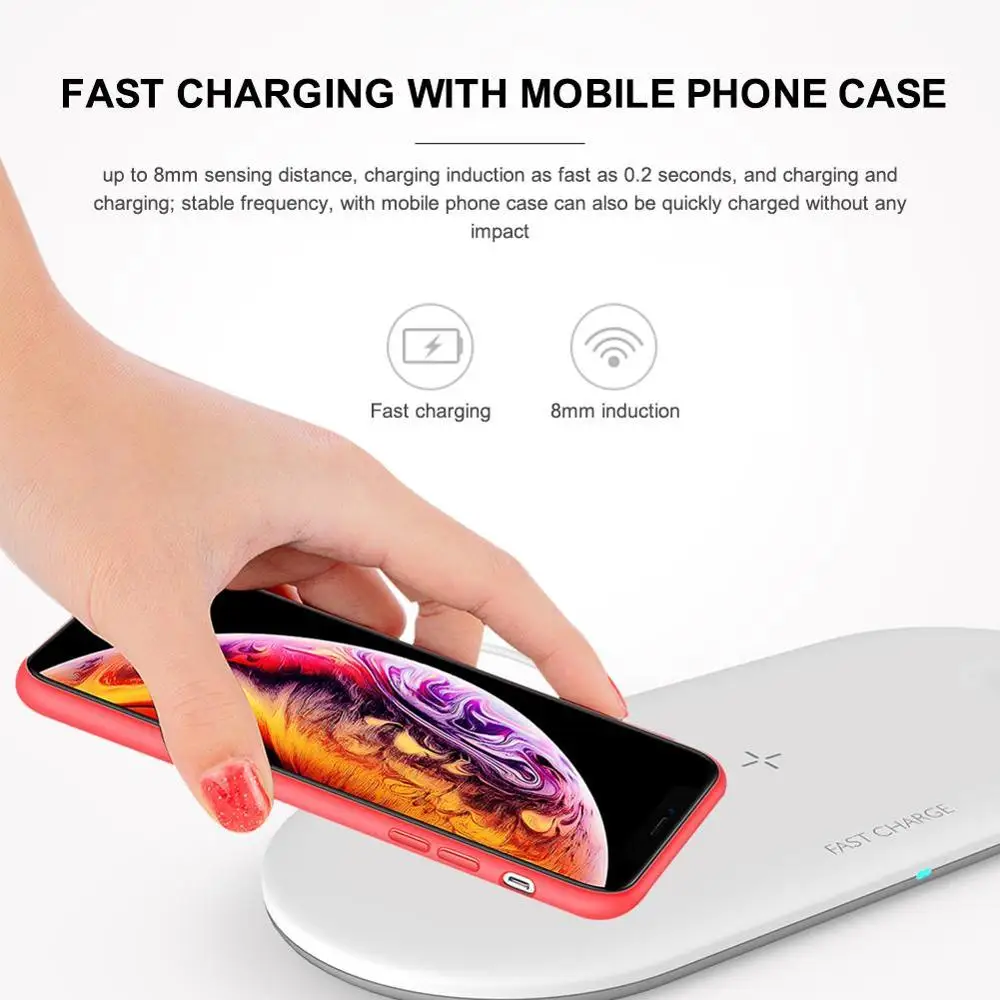 3в1 10 Вт Беспроводная зарядная станция Подставка для iPhone Apple Watch 1 2 3 4 Airpods носимые
