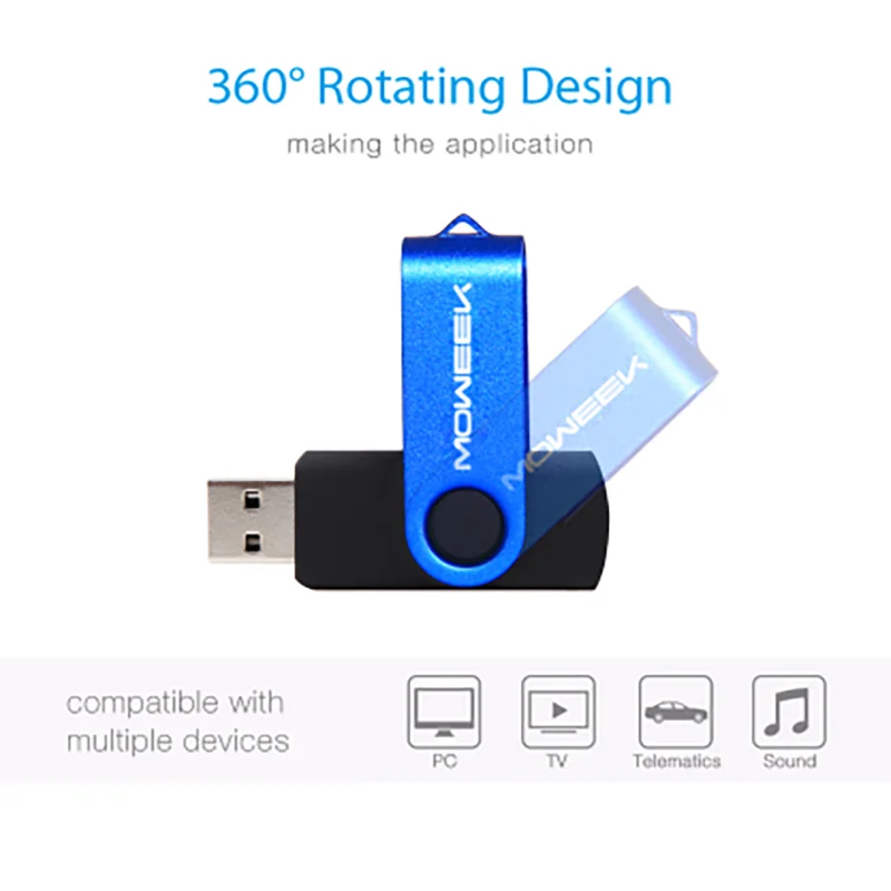 Moweek M02, высокое качество, 2,0, USB флеш-накопитель, реальная емкость, 4 ГБ, 8 ГБ, 16 ГБ, 32 ГБ, 64 ГБ, флеш-накопитель, Вращающаяся usb карта памяти, металлическая u-диск