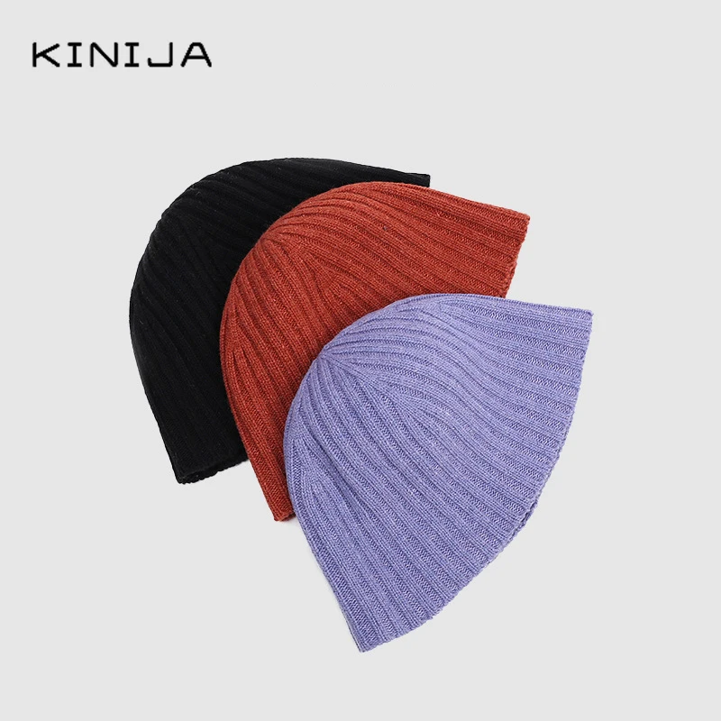 Шерстяная шапка женская осенне-зимняя теплая Праздничная универсальная в