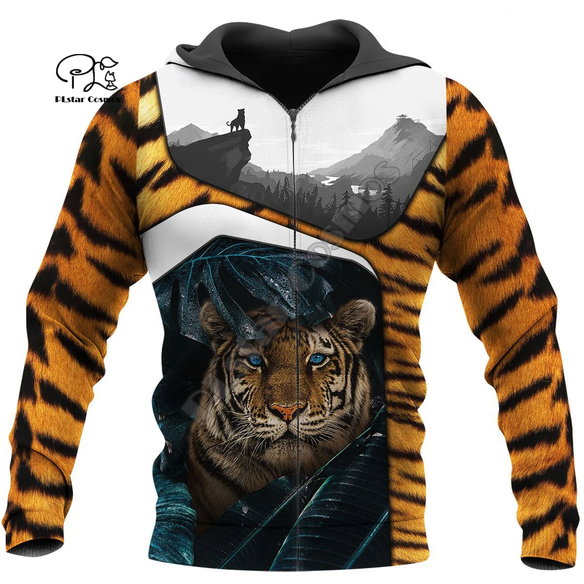 

PLstar Cosmos 3DPrint Love Tiger Animal Beast Harajuku Streetwear Unisex Funny Zip Hoodies/Sweatshirt/Jacket High Quality-a17