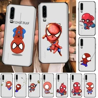 marvel cartoon spider man anime transparent clear phone case for huawei honor 20 10 9 8a 7 5t x pro lite 5g etui coque hoesje