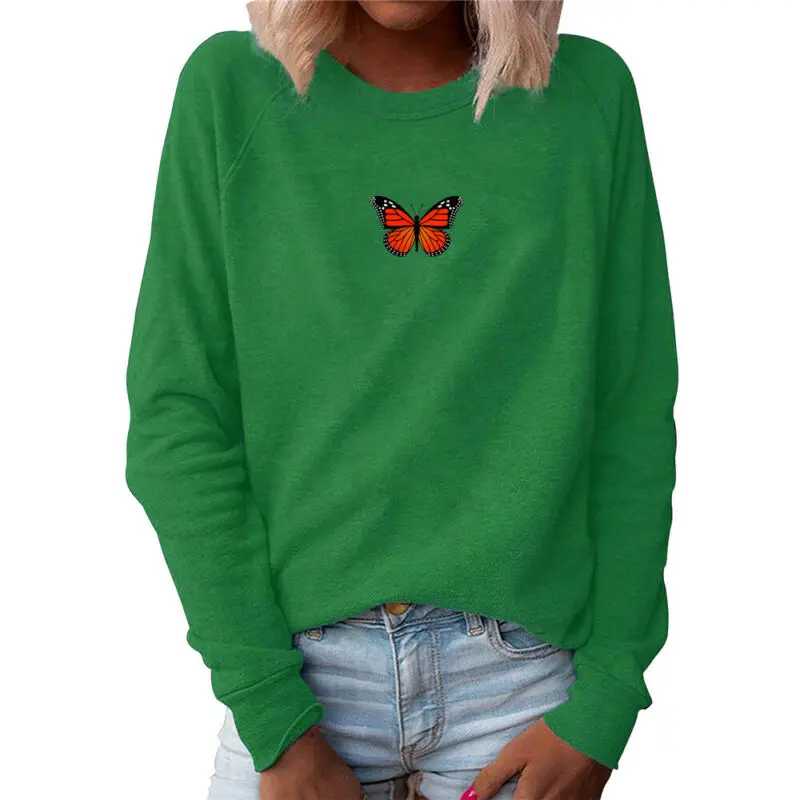 

Women's Printed Long Sleeve Tops T-Shirts Pullover Loose Jumper Blouse Casual