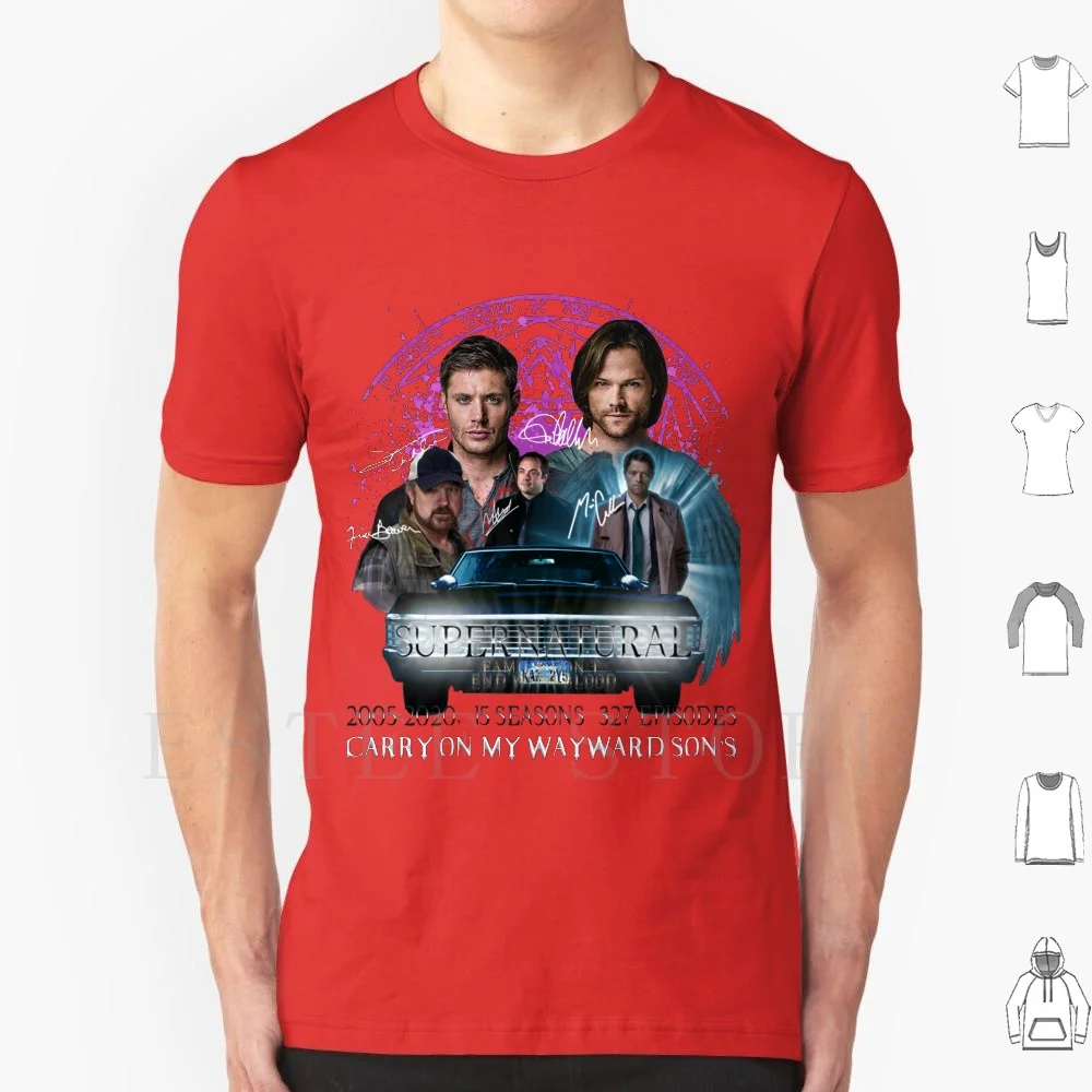 

Limited Edition Supernatural Family Dont End With Blood Season 15Sw T Shirt Print Cotton Supernatural Castiel Demon Non Timebo