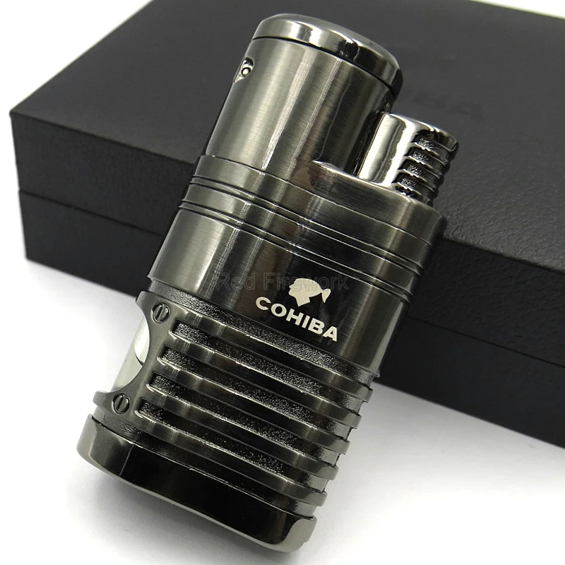 COHIBA модная многоразовая Зажигалка на окно газовая зажигалка с 4 струями пламени