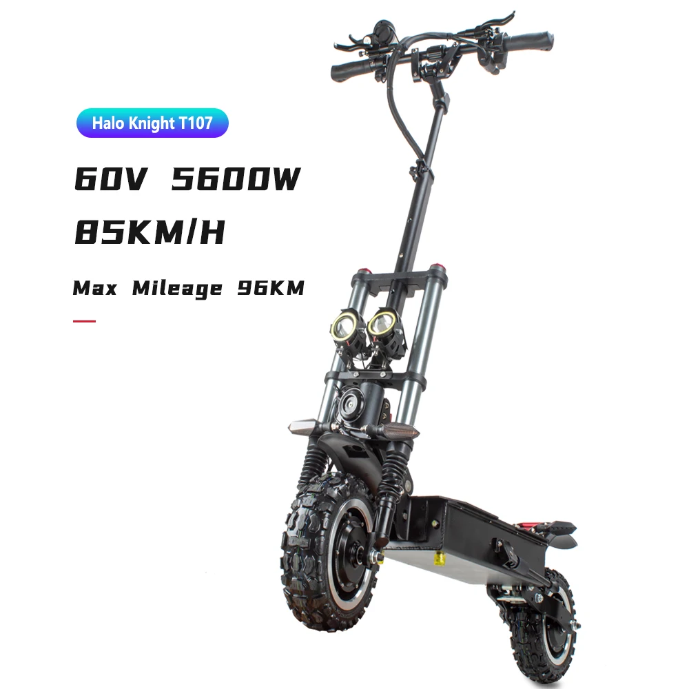 ЕС наличии 60V 5600W электрический скутер 85км/ч внедорожных 11 дюймов складной E с