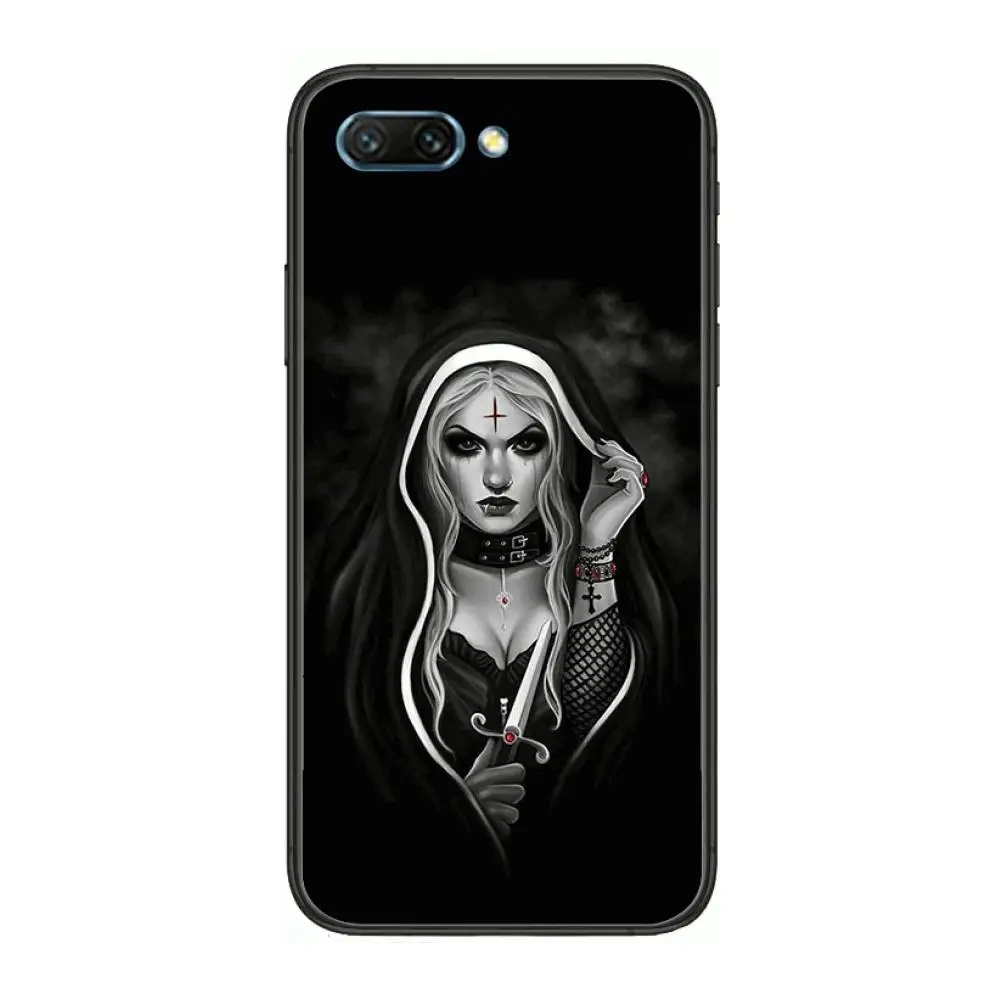 

Sister Style Nun Sexy Girl clear Phone Case For Huawei Honor 10 9 8 7 N Pro Lite A C RU Black Etui Coque Hoesjes comic fashion