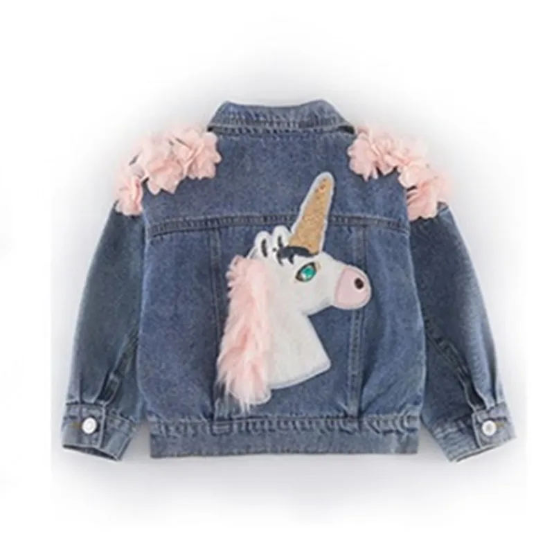 chifuna Baby Girls Clothes Outerwear & Coats for Unicorn Denim Jacket Children Clothing Kids Fashionable Jackets |
