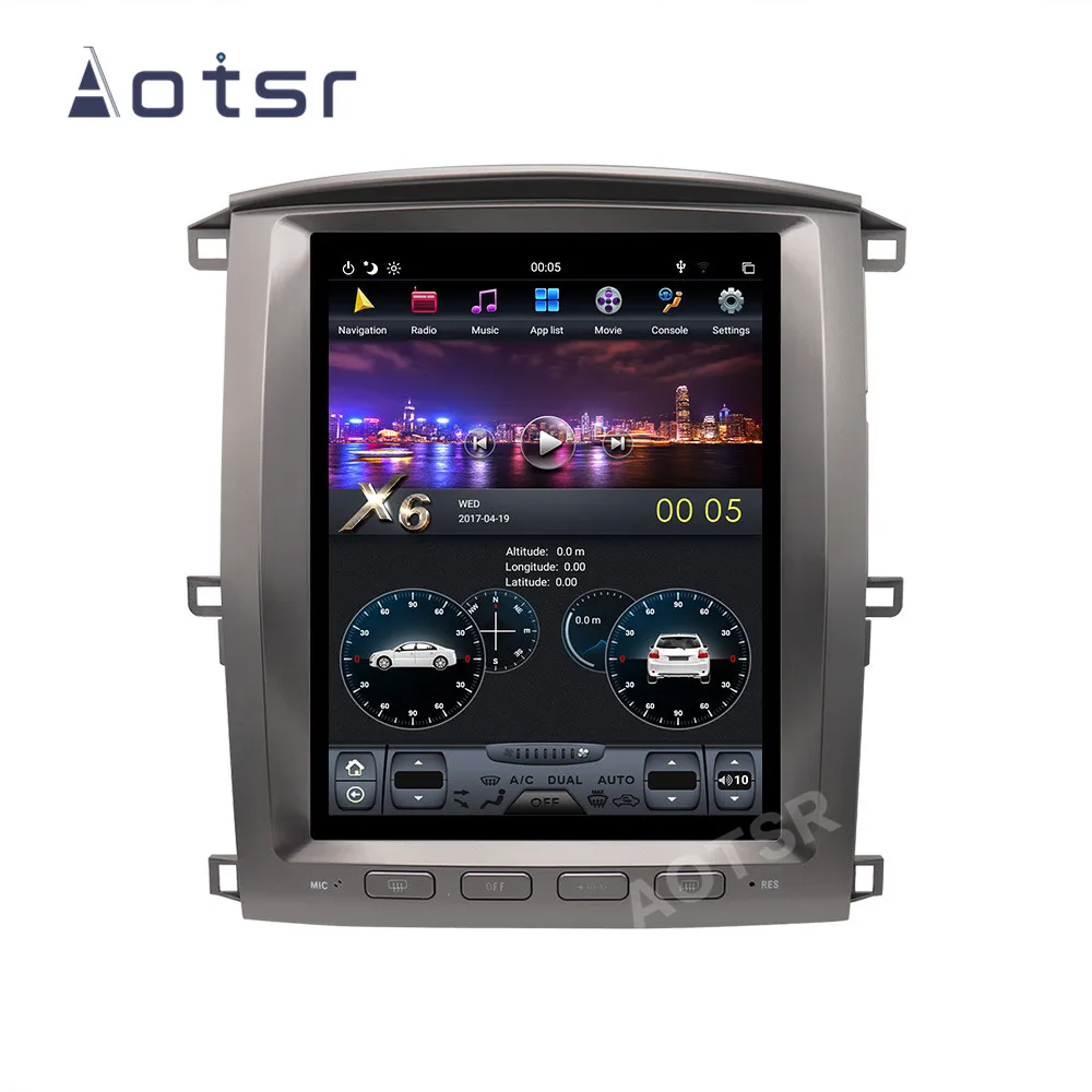 Мультимедийный плеер AOTSR в стиле Tesla центральный мультимедийный Android 8 для Lexus LX470