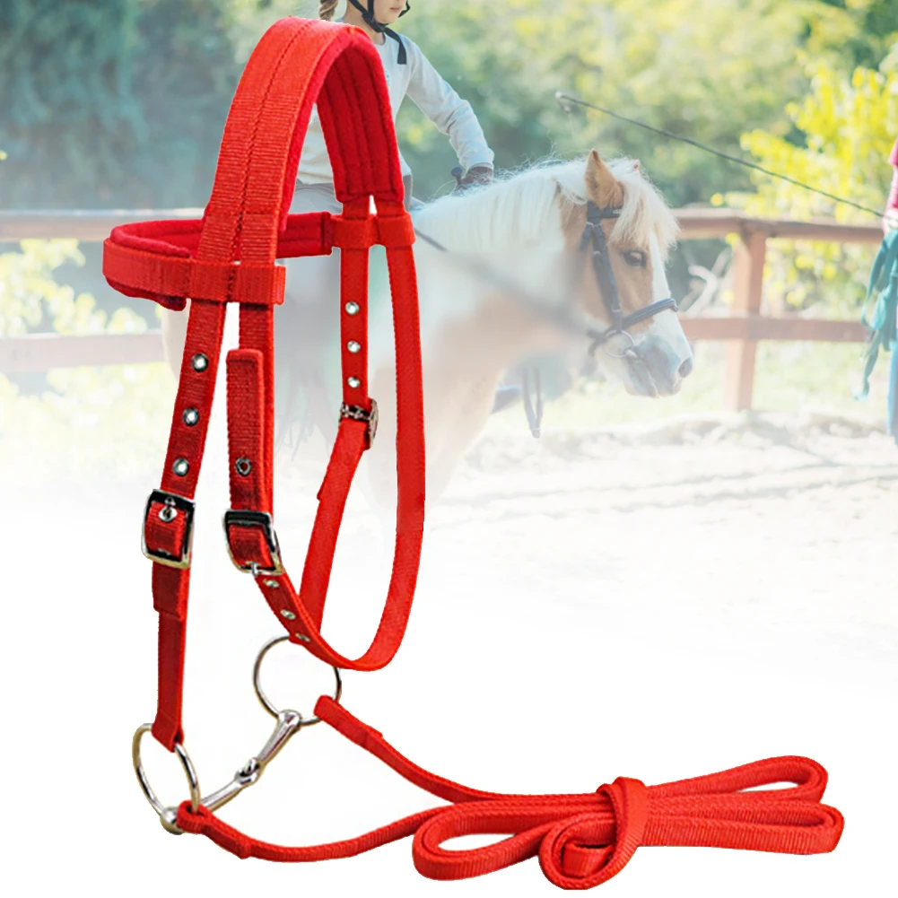 

Adjustable Strap Horse Halter Competition Rein Belt Throat Snap Sports Winter Protective Thicken Soft With Bit Riding Equipment