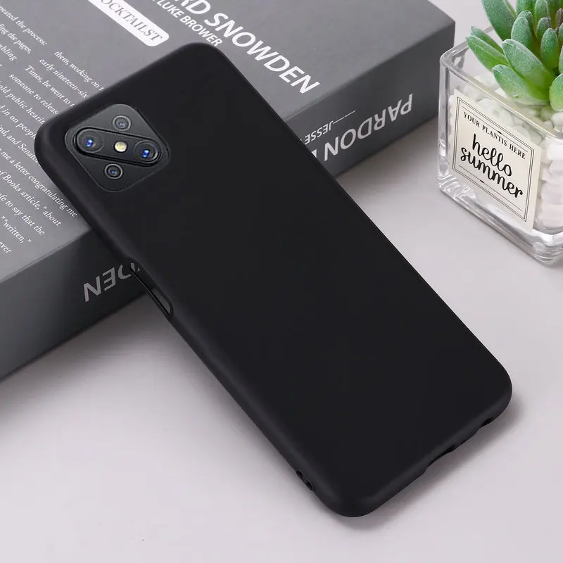

For OPPO A92S Solid color Soft Liquid Silicone Phone Case For OPPO Reno4 Z 5G Matte Soft Tpu Back Cover Fundas Coque 6.57 inch