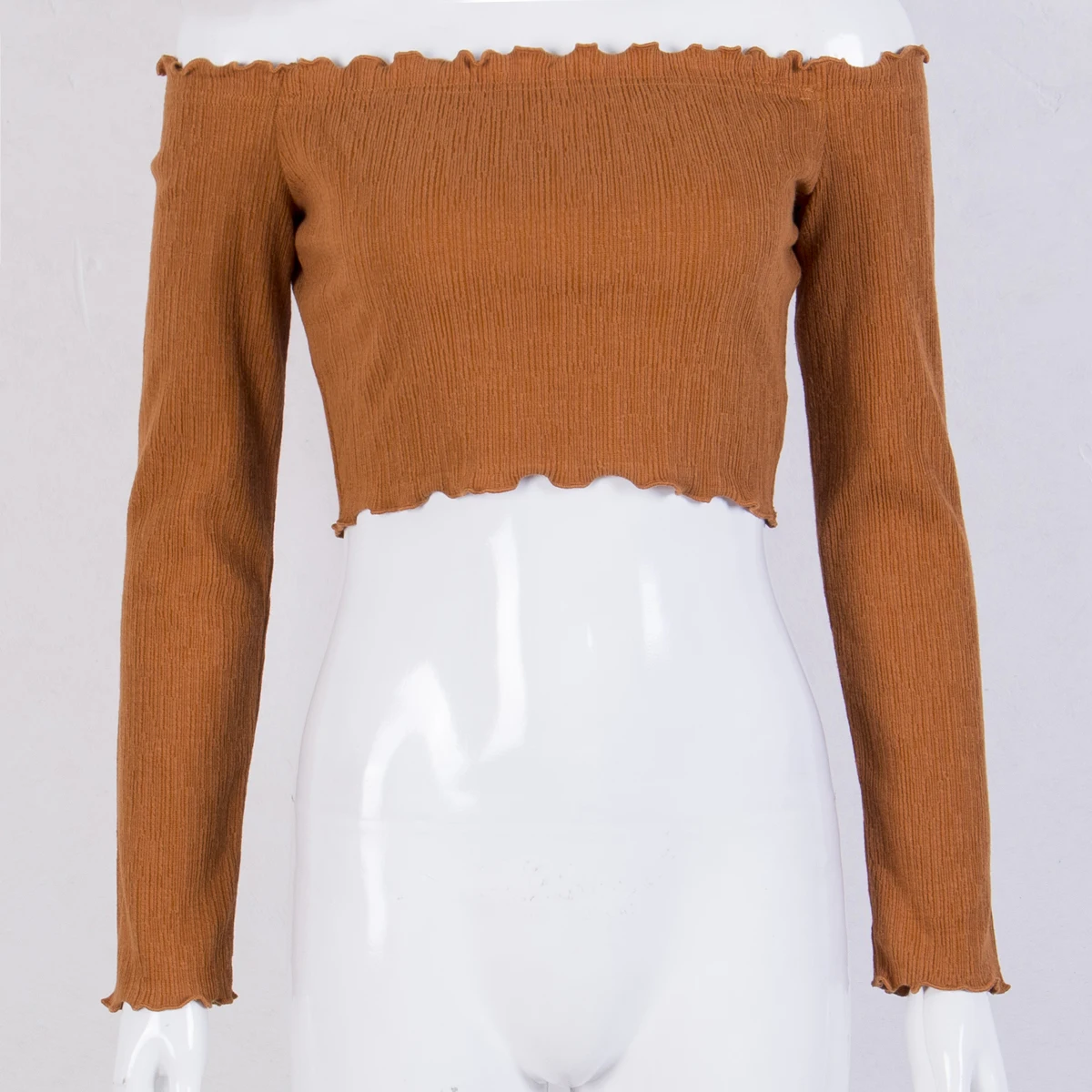 Новинка 2017 модная Осенняя Женская Сексуальная Однотонная футболка с открытыми