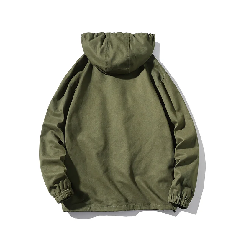 Куртка мужская демисезонная Повседневная однотонная 95% хлопок 5XL | Мужская одежда