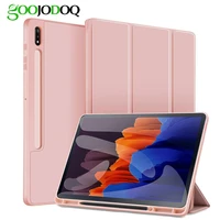 for samsung galaxy tab s7 case for samsung tab s7 plus case with pencil holder sm t870 t875 sm t970 t975 1112 4 inch auto sleep