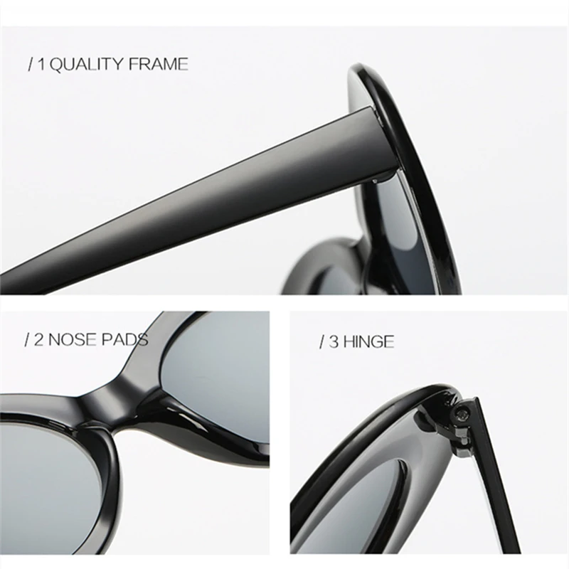 

Vintage Oval Sunglasses Women Fashion Goggle Kurt Cobain Sunglass Luxury Brand Outdoor Goggles Male Female Black White UV400