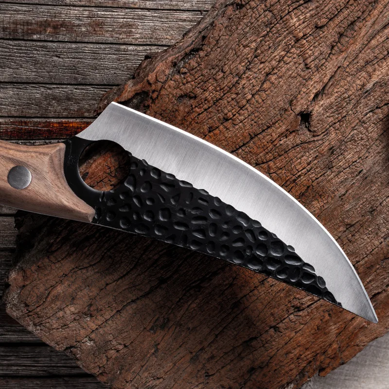 

Stainless Steel Knife Set Chef Knife Butcher Boning Knife with Solid Wood Handle Kitchen Cutting Camping Cooking Tools