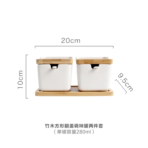 2PCS SET Креативная керамическая коробка для приправ в японском стиле, банки для соли, бутылка для приправ, Набор банок для приправ, баночка для приправ, кухонные принадлежности - Цвет: 2PCS SET