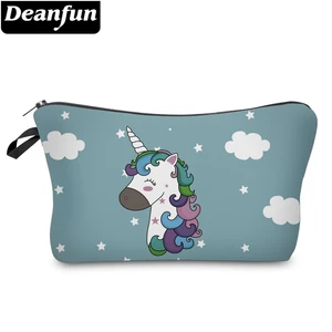 Deanfun Синий Единорог печать водонепроницаемый косметичка для карандашей случае макияж сумка для хранения на заказ 51534