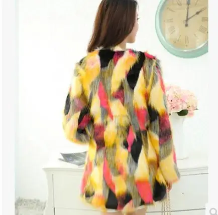 Vetement 2020 Colorful Designer Faux Fox Fur Coat Long Short Women's winter and Jacket S-5XL casaco feminino Y665 | Женская одежда