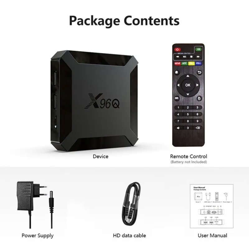 X96Q Set Top Box Android tv box android 10 Smart TV BOX Wifi 2G 16Go H313 4K Multimedia | Электроника