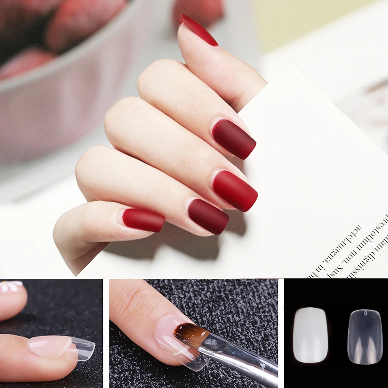 100 шт./кор. короткие накладные ногти Советы квадратный Форма искусственные палец