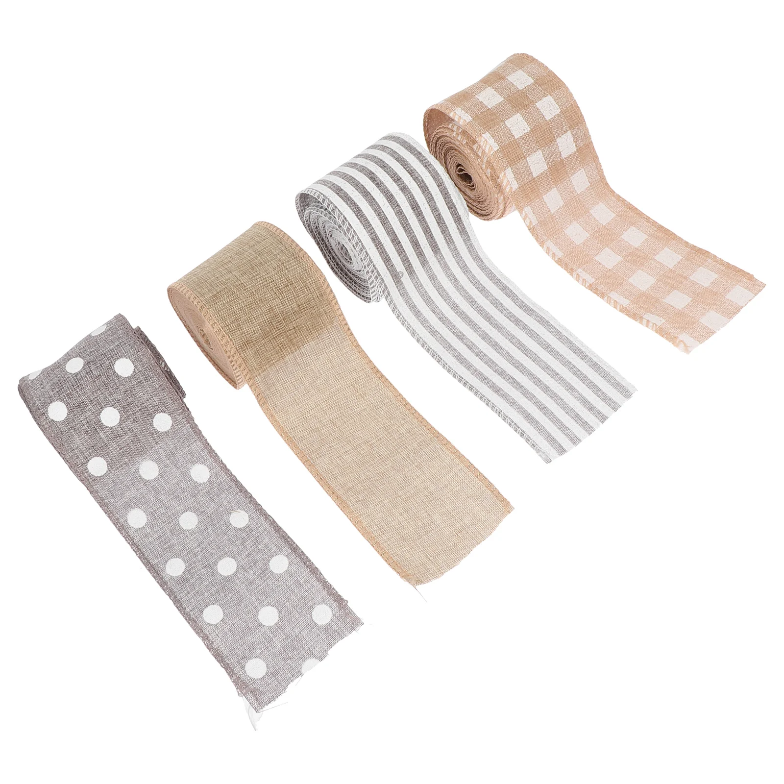 

Ленты для ручной упаковки, 3 рулона, прочные льняные ленты, однотонные ленты